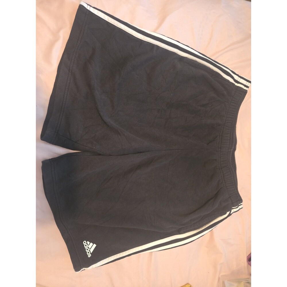 Adidas Mens Black 3 Stripe Athletic Shorts Size XL Embroidered Logo Workout Gym